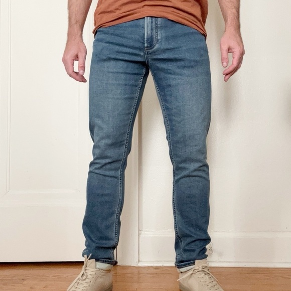Faherty Stretch Terry 5-Pocket Pant Indigo Ocean Wash Men’s 30x32 Slim New - Picture 1 of 9